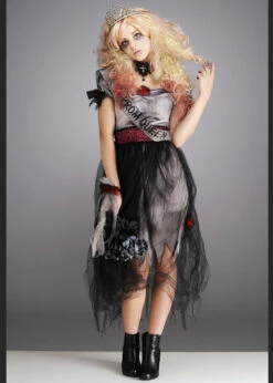 Teen Girls Dead Zombie Prom Queen Costume -PartyPersona Store teen zombie prom queen 996997 04