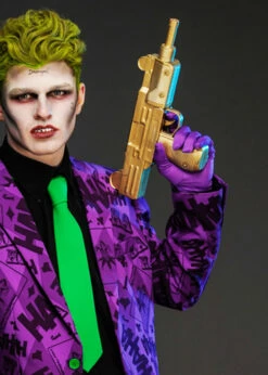 The Joker Style Gold Plastic Prop Machine Gun