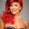 Womens The Little Mermaid Style Dark Red Wavy Wig 1 Womens The Little Mermaid Style Dark Red Wavy Wig -PartyPersona Store the little mermaid ariel wig