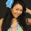 Blue Flower Hawaiian Hair Clip 1 Blue Flower Hawaiian Hair Clip -PartyPersona Store turquoise blue hawaiian hula flower hair clip