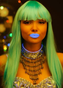 UV Neon Pastel Blue Lipstick Make-Up -PartyPersona Store uv lipstick pastel blue 02