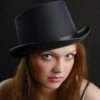 Gothic Vampire Black Satin Top Hat -PartyPersona Store vampire black satin top hat