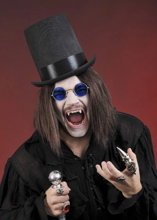 Gothic Vampire Black Stovepipe Top Hat 3 Gothic Vampire Black Stovepipe Top Hat
