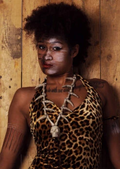 Halloween Voodoo Skull Fang Bone Necklace -PartyPersona Store voodoo bone tooth necklace 01