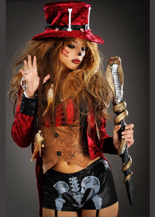 Ladies Halloween Voodoo Witch Doctor Costume 7 Ladies Halloween Voodoo Witch Doctor Costume - Image 5