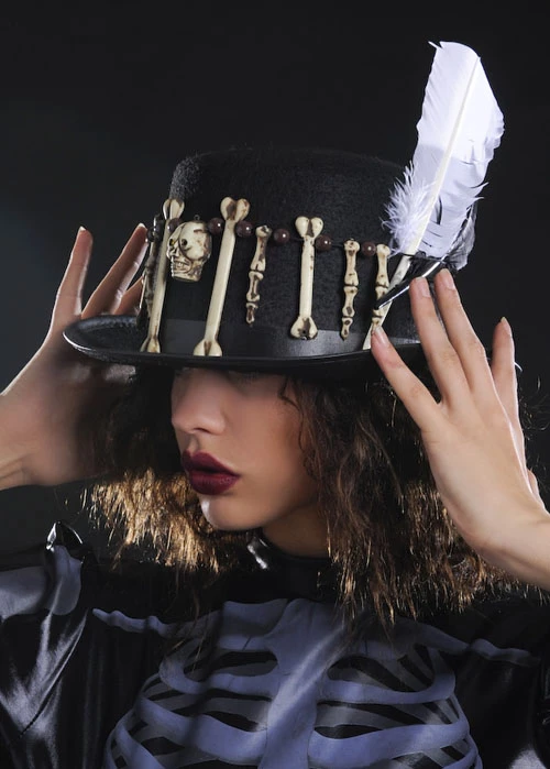Halloween Voodoo Witch Doctor Top Hat 4 Halloween Voodoo Witch Doctor Top Hat - Image 2