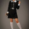 Womens Halloween Wednesday Style Gothic Costume 2 Womens Halloween Wednesday Style Gothic Costume -PartyPersona Store wednesday addams costume 79598