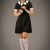 Womens Wednesday Style Creepy School Girl Costume -PartyPersona Store wednesday addams costume HF 5145