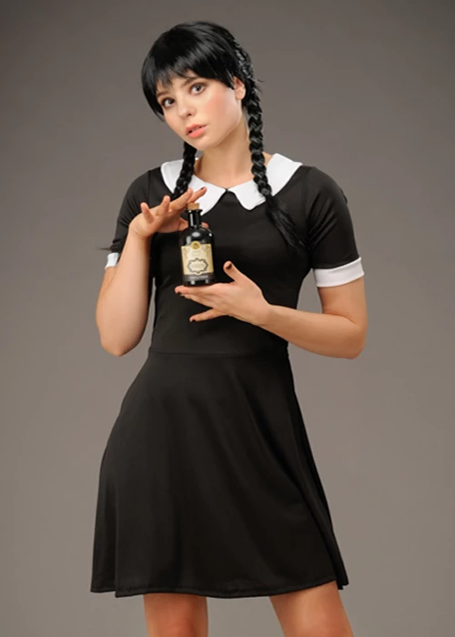 Womens Wednesday Style Creepy School Girl Costume 4 Womens Wednesday Style Creepy School Girl Costume - Image 2