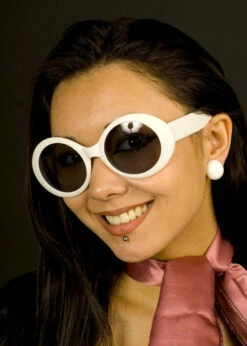 Womens 1950s Teddy Girl White Sunglasses 5 Womens 1950s Teddy Girl White Sunglasses -PartyPersona Store white20jackie20glassesbrs 01