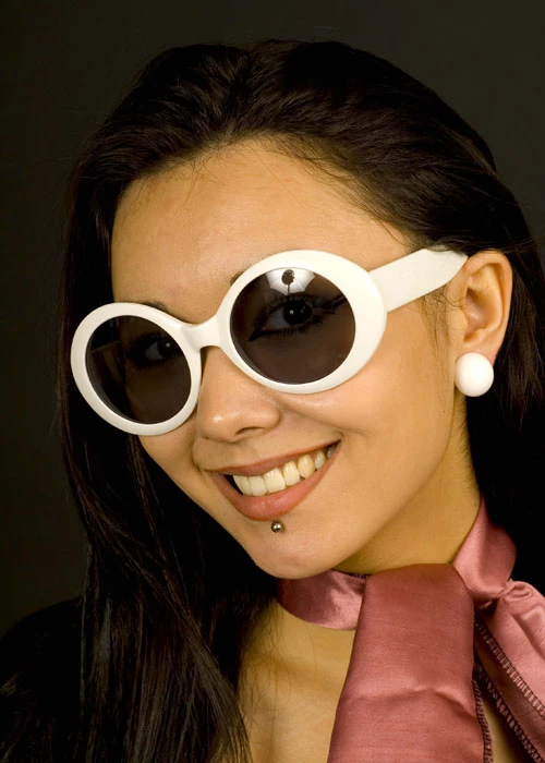 Womens 1950s Teddy Girl White Sunglasses 4 Womens 1950s Teddy Girl White Sunglasses - Image 2