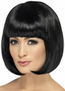 Womens Black Bobbed Partyrama Wig