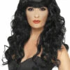 Siren Wig Black -PartyPersona Store womens black siren wig