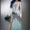 Womens Halloween Long Corpse Bride Style Costume -PartyPersona Store womens blue corpse bride costume