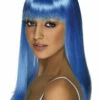 Womens Long Neon Blue Glamourama Wig 1 Womens Long Neon Blue Glamourama Wig -PartyPersona Store womens blue glamourama wig