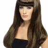 Adult Womens Long Brown Wig -PartyPersona Store womens brown babelicious wig