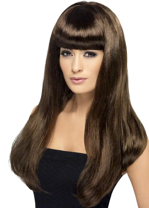 Adult Womens Long Brown Wig 3 Adult Womens Long Brown Wig