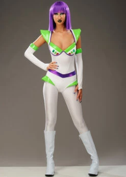 Womens Deluxe Buzz Lightyear Style Costume -PartyPersona Store womens buzz lightyear leggings costume 02