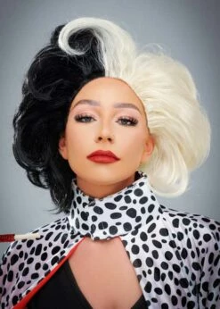 Womens Cruella Style Deluxe Evil Madame Wig