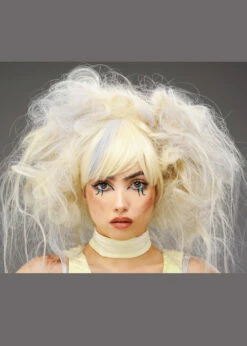 Womens Halloween Blonde And Grey Mummy Wig -PartyPersona Store womens deluxe blonde mummy wig 02