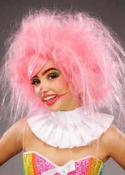 Best Seller -PartyPersona Store womens deluxe candy pink clown wig 01