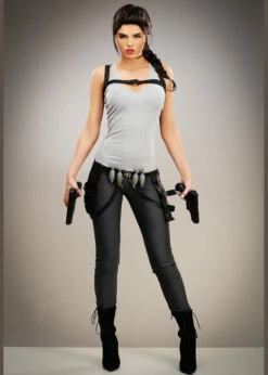 Womens Long Lara Croft Style Adventurer Costume