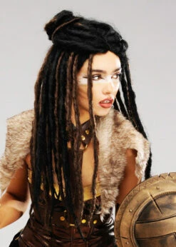 Womens Warrior Dreadlock Bun Wig