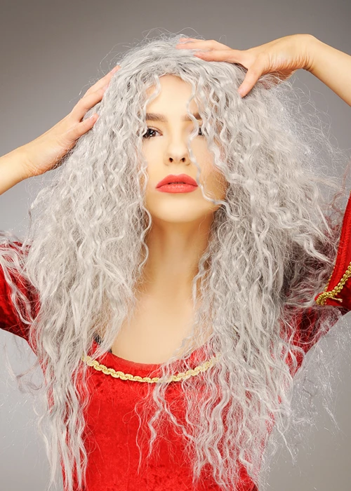 Womens Mother Gothel Style Long Grey Wig 3 Womens Mother Gothel Style Long Grey Wig