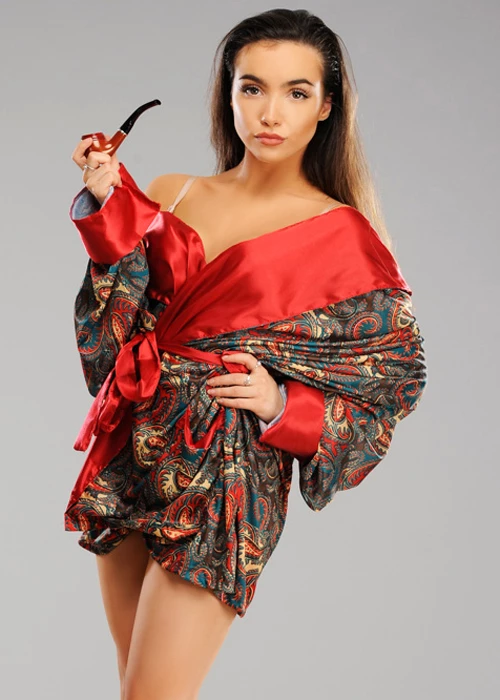 Womens Hugh Hefner Style Bunny Girl Smoking Jacket 3 Womens Hugh Hefner Style Bunny Girl Smoking Jacket