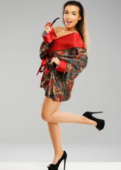 Womens Hugh Hefner Style Bunny Girl Smoking Jacket 7 Womens Hugh Hefner Style Bunny Girl Smoking Jacket -PartyPersona Store womens hugh hefner smoking jacket 02