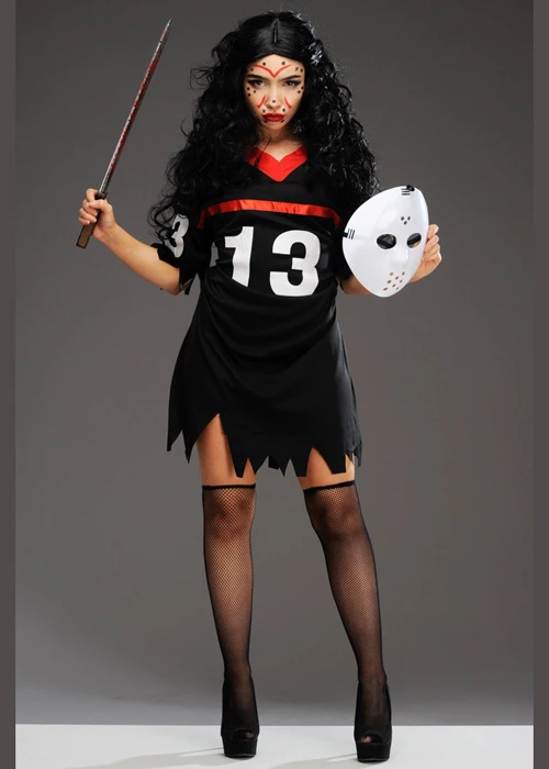Womens Halloween Jason Style Hockey Costume 3 Womens Halloween Jason Style Hockey Costume