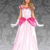 Leg Avenue Long Classic Pink Princess Costume -PartyPersona Store womens long princess peach costume 85461
