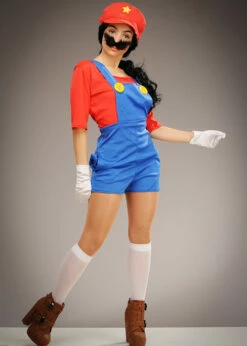 Womens Mario Style Super Plumber Girl Costume 9 Womens Mario Style Super Plumber Girl Costume -PartyPersona Store womens mario costume 08691 03