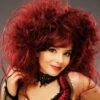 Womens Deluxe Burlesque Burgundy Backcombed Wig -PartyPersona Store womens moulin rouge burgundy backcombed wig