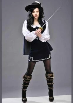 Womens Blue Musketeer Lady Costume
