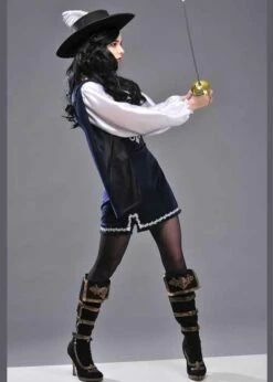 Womens Blue Musketeer Lady Costume -PartyPersona Store womens musketeer costume 03