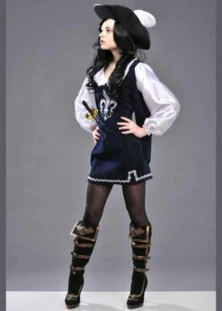 Womens Blue Musketeer Lady Costume -PartyPersona Store womens musketeer costume 04