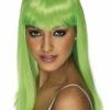 Womens Long Neon Green Glamourama Wig