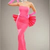 Womens Pink Marilyn Costume With Bow -PartyPersona Store womens pink marilyn monroe costume ST531