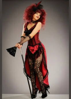 Womens Red Burlesque Showgirl Costume 7 Womens Red Burlesque Showgirl Costume -PartyPersona Store womens red moulin rouge costume 02