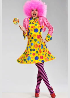 Womens Cute Spotty Clown Lady Costume -PartyPersona Store womens spotty clown costume 32882 02