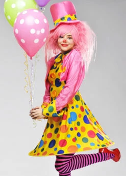 Womens Cute Spotty Clown Lady Costume -PartyPersona Store womens spotty clown costume 32882 03