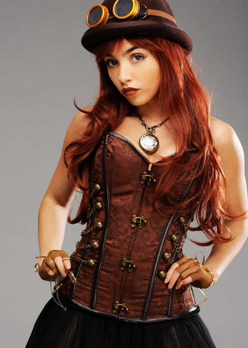 Womens Brown Steam Punk Elegant Corset 3 Womens Brown Steam Punk Elegant Corset