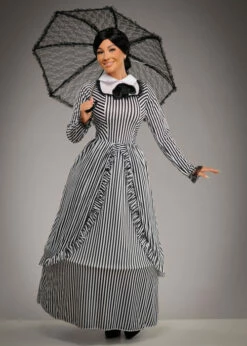 Womens Striped Victorian Lady Costume