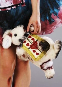 Zombie Alice Bloody White Wonderland Rabbit Purse -PartyPersona Store zombie bunny purse 01